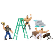 WWE Knuckle Crunchers WrestleMania Action Figures Set with 3 Figures, Launcher, 4 Ringside Accessories, Multicolor, JLH07