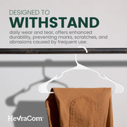HevraCom Plastic Clothes Hangers, Heavy Duty, Non Slip Notches, White, 50 Pack