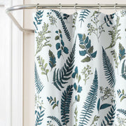 Lush Decor Devonia Allover Shower Curtain, Nature-Inspired Leaf and Flower Pattern, White and Green, 72 in x 72 in, Polyester, Machine Washable