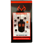 Realtree Adult Heated Vest Liner with Rechargeable Power Bank, Black, Men M, Women L