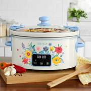 The Pioneer Woman PW8400778514-7 6 Qt Digital Slow Cooker with Locking Lid, Brilliant Blooms