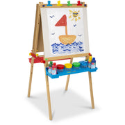 Melissa & Doug 1282 Deluxe Standing Art Easel Dry-Erase Board, Chalkboard, Paper Roller
