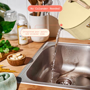 Beautiful 19918 12-Piece Ceramic Nonstick Cookware Set with Strainer Lids, Sage Green by Drew Barrymore