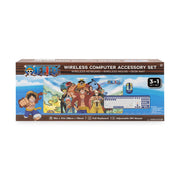 One Piece O7Q006A-WM Wireless Computer Accessory Set, Keyboard, Mouse, Desk Mat, One Piece Themed Design, Black