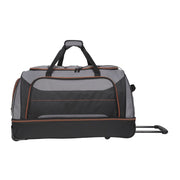Protege 30 in Rolling Drop-Bottom Duffel Bag, Durable Polyester, Black and Gray