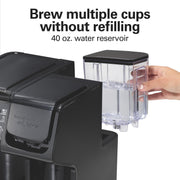Hamilton Beach FlexBrew Trio Drip Coffee Maker, Single Serve and 12-Cup Pot, Programmable, Fast Brewing, Removable 56 oz Reservoir, White, 49917