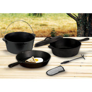 Stansport Pre-Seasoned Cast-Iron 6-Piece Cook Set