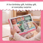 My Sweet Love Doll and Stroller Set, 12-Piece Pink Playset with Baby Doll and Accessories