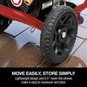 Troy-Bilt Gas Pressure Washer, 3100 PSI, 2.3 GPM, 160cc CT160 Engine, Axial Cam Pump, 9.5 in Never-Flat Wheels, 25 ft Hose, TB3100PW