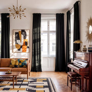 NICETOWN 2-Layer 100% Blackout Curtain Panel Set, Black, 52 in W x 95 in L, 2 Panels