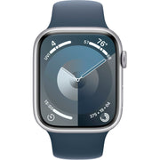 Apple Watch Gen 9 Series 9 45mm Silver Aluminum - Storm Blue Sport Band MR9E3LL/A