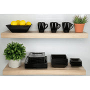 10 Strawberry Street NOVA-40SQ-BLK Nova Square 40 Piece Stoneware Dinnerware Set, Black