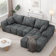 IDEALSOUL Sectional Sofa 101 in L-Shaped Modular Cloud Couch with Premium Chenille Fabric, High-Resilience Sponge Filling, Deep Gray 03