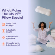 Generic Sleep Memory Foam Pillow, Ergonomic Cervical Design, 6-Zone Support, Breathable Washable Cover, Dual Height Options for Back Side Stomach Sleepers