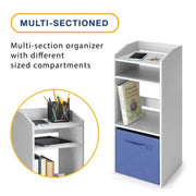WHITMOR 642212122ALY Multi-section Vertical Organizer - White Easy Assembly Fits 11-inch Cube