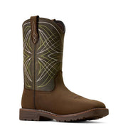 Ariat Men's Activator Waterproof Steel Toe Work Boot, Dark Brown/Green, 8, 10060892-8D