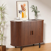 MARNUR 40'' Sideboard Buffet Cabinet with 2 Sliding Tambour Doors, Brown