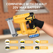 Funnywhale MoocuLynnx 18 Gauge Cordless Brad Nailer and Narrow Crown Stapler, 2-in-1, Compatible with 20V Max Batteries, Includes 1000 Nails and 1000 Staples, Yellow