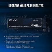 PNY CS2340 1TB M.2 2280 NVMe PCIe Gen4x4 Internal SSD, 7400MB/s Read, 6100MB/s Write