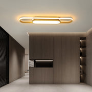 Garwarm 40W Modern LED Ceiling Light, Remote Dimmable Linear Flush Mount Lamp, Adjustable Color Temperature 3000K-6500K, Gold, 3200 Lumens, STUK-YH2120-G