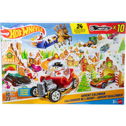 Mattel Hot Wheels 2025 Advent Calendar, 10 Toy Vehicles 1:64 Scale, 14 Winter-Themed Accessories, 10 Ornament Clips, Multicolor, 34 Pieces