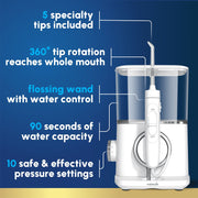 Waterpik Evolution Water Flosser, 10 Pressure Settings, 5 Specialty Tips, White, WF-33