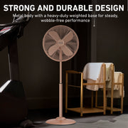 Holmes 16 Inch Oscillating Stand Fan, 3 Speed, Adjustable Height, Brushed Copper, 14546