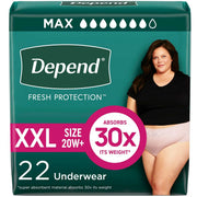 Depend 81782572 Women's Fit-Flex Maximum Incontinence Underwear, XXL, Blush, 22 Count