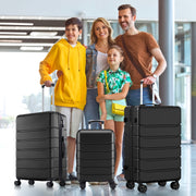 Gianna 20 Inch Hardside Expandable Luggage with TSA Lock, 360 Spinner Wheels, Black and White