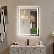 Edx Bathroom Vanity Mirror, 20 x 28 in, Lighted Anti-fog LED with Dual Light Source and Three Lighting Modes, White, WMED-MI