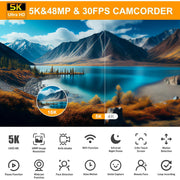 Wednkoly VCN-305L 5K Camera 48MP UHD Wifi Camcorder IR Night Vision 16X Digital Zoom Vlog Cameras