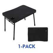 Mainstays 26in Adjustable Height Folding Table with Cupholder and Tablet Holder, Black