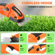 NEXPOW 24V Cordless Hedge Trimmer, Orange