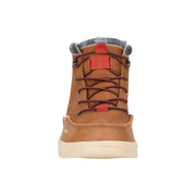 Hey Dude Bradley Classic Men's Boots, Water-Resistant Leather Upper, Cognac Brown, Size 9 Medium, 42067-21N
