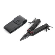 Swiss Tech Praktisch 17-in-1 Folding Multi Tool with AUS-8 Steel Blade, Black, Leather Sheath, 6799