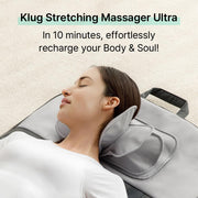 Klug Stretching Massager Ultra Auto-Stretching Mat with 3 Intensity Levels, 7 Programs, 2 Heat Levels, Foldable Portable Design, Gray, MT-102