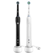 Oral-B D16.523.1UH Pro 1000 CrossAction Electric Toothbrush, Powered by Braun, Black & White, Pack of 2