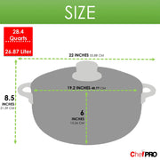 Chef PRO 6318-24 Commercial Grade Aluminum Caldero Stock Pot, 28.4 Quarts