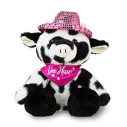 Way To Celebrate Cow Plush Toy, Black and White, 12 Inch, Bandana and Disco Cowboy Hat