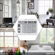 Ktaxon Window Air Conditioner 5000 Btu, 7 Temperature, 2 Cooling and Fan Settings, White - Easy to Operate
