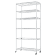 Ktaxon 6 Tier Adjustable Steel Wire Shelves Storage Rack Organizer, Silver, 35.4 in W x 17.7 in D x 78.7 in H - Material Metal