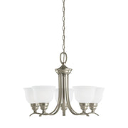 Sea Gull Lighting 31626-962 Chandelier with Satin EtchedGlass Shades, Brushed Nickel Finish