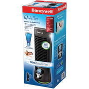 Honeywell QuietSet Slim Mini Tower Personal Table Fan, HTF210B, Black