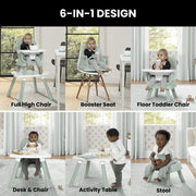 Delta Children Jeep Milestone 6-in-1 Convertible High Chair with Adjustable Tray, Sage Green, 23411-2446