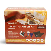 Vibrant Life Reptile Heating Kit Starter Kit for Desert Reptiles with 60W Basking Bulb, 75W Black Bulb, Thermometer and Hygrometer, Non-Slip Carpet Liner for 10-Gallon Tank