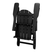 Westintrends WWT00021 Outdoor Folding HDPE Adirondack Chair, Patio Seat, Weather Resistant, Black