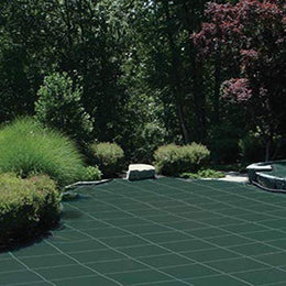 Meyco Mesh Swimming Pool Cover, Durable Two-Ply Meycolite Mesh, Rainwater Drainage, Leaf Blocking, Forest Green, 25x45 Ft, 2545