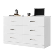 Homfa FMD-148 6-Drawer Modern Wooden Chest Of Drawers With Metal Handles, White