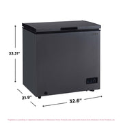 Frigidaire EFRF5013 Chest Freezer, 5.0 Cu. Ft. Capacity, Manual Defrost, External Adjustable Thermostat, Black Granite Finish, Removable Wire Basket