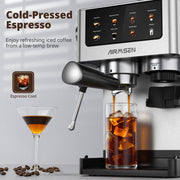 AIRMSEN BCM2316 Espresso Machine w/Grinder, Brushed Stainless Steel